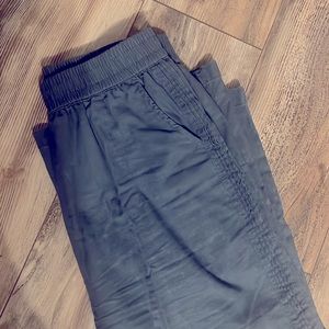 Large Elastic Waist slate blue trousers